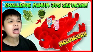 MELUNCUR !! ATUN & MOMON CHALLENGE MINUM JUS SAYURAN PAHIT !! Feat @MOOMOO Roblox Indonesia