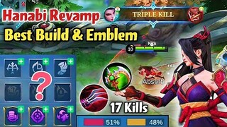 HANABI REVAMP BEST BUILD & EMBLEM❤️MVP 17 KILLS🔥