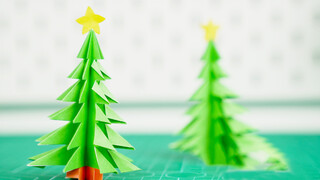 [Handicraft] A Paper DIY Mini Christmas Tree In Relaxing Green!