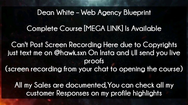 Dean White Web Agency Blueprint Course Download