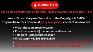 Sales Strategies Seminar with Dan Kennedy (10 DVD box + CD)