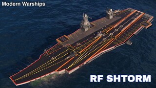 Modern Warships: Russian future Aircraftcarrier in action. online gameplay.