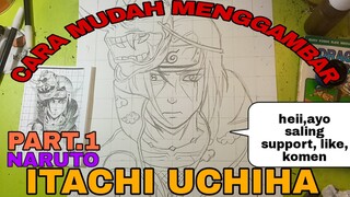 CARA YG SANGAT MUDAH MENGGAMBAR ANIME NARUTO, ITACHI UCHIHA