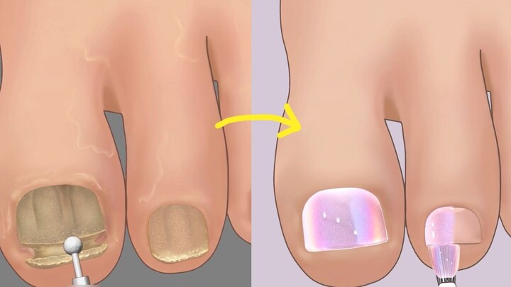 Decompression animation | Immersive repair of the beautiful girl's jade feet, and do a manicure on t