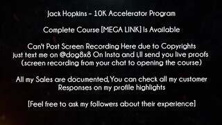 Jack Hopkins Course 10K Accelerator Program download