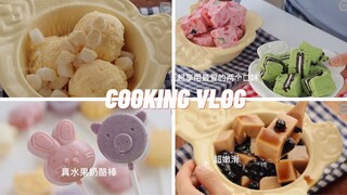 No-Bake Desserts - Milk Tea Jelly, Soy Ice Cream, Chocolate Daifuku, Tofu Mousse | ASMR Cooking | #7