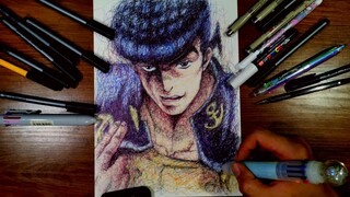 Menggambar Josuke Higashikata dengan Garis Semrawutan