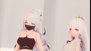 【双人mmd/布料解算】大月下和大鸭的worth❤it~（补档）