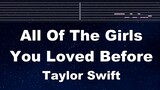 All Of The Girls You Loved Before  Taylor Swift Karaoke With Melody Guide