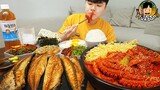 ASMR MUKBANG 집밥 직접 만든 매콤낙지볶음 생선구이 계란후라이 Spicy Stir-fried Octopus Korean Home Meal EATING REAL SOUND!