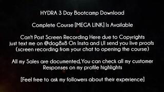 HYDRA 3 Day Bootcamp Course Download