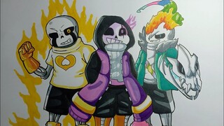 Draw Madness Time Trio phase 3 UNDERTALE  Cách vẽ  Bộ 3 Thời gian Điên Rồ