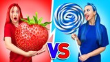 RED vs BLUE - Eating ONLY ONE Color FOOD Challenge | Squid Game Struggles by La La Life Emoji