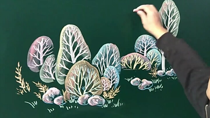 [Painting] Teaching You To Draw A Bright-coloured Picture With Chalk
