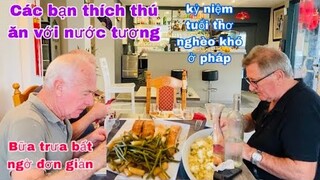 Bữa trưa cá hồi chiên/các bạn thích thú ăn cơm với nước tương/chuyện cười khám bsi/cuộc sống pháp