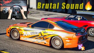 Driving Aggressive Toyota Supra - GTA 5 | Realistic Sound & Handling | Logitech g29