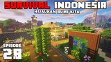 MENANAM BUNGA DAN PEPOHONAN DI DESAKU - Minecraft Survival Indonesia (Eps.28)