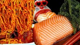 ASMR MUKBANG ) โชว์แซลมอนซาซิมิ & องุ่นทะเล & ราเม็งปลาหมึกยักษ์!