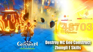 Genshin Impact - Zhongli Artifacts Build vs Guide Destroy MC Geo Construct X2 DPS