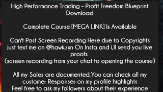 High Performance Trading – Profit Freedom Blueprint Download Course Download