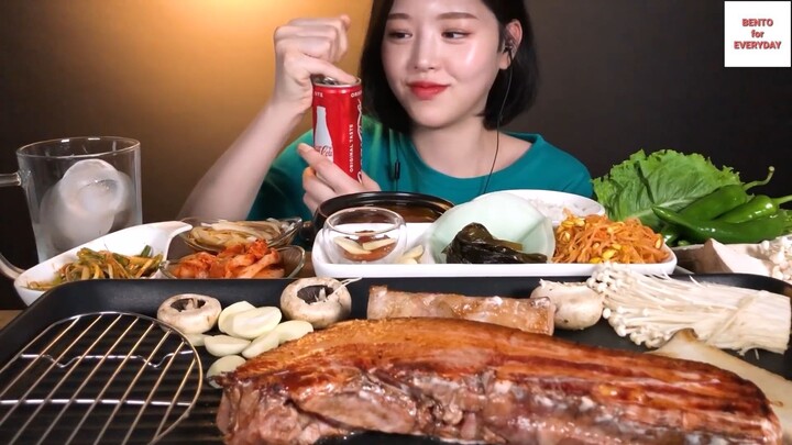 Món Hàn : Thịt ba chỉ nướng cuộn rau siêu ngon 1 #monHan