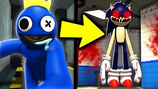 ADICIONEI O NOVO MONSTRO SONIC MACABRO NO RAINBOW FRIENDS E ISSO ACONTECEU NO ROBLOX