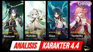 ANALISIS Karakter Patch 4.4 Nahida Yae Miko Xiao & Xian Yun - Cons vs Signature - Meppostore.id