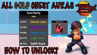 Unlocked Rarest Demon Aura+ *All* Gold Chest Aura|Showcase in Anime Fighting Simulator