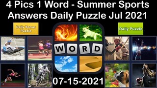 4 Pics 1 Word - Summer Sports - 15 July 2021 - Answer Daily Puzzle + Daily Bonus Puzzle