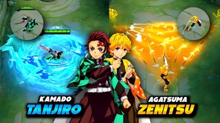 Tanjiro & Zenitsu Skin Comparison!!! MLBB X Demon Slayer Collaboration 🔥