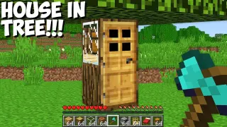 How to BUILD SUPER SECRET HOUSE inside a TREE in Minecraft ? TREE PASSAGE !