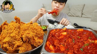 ASMR MUKBANG 직접 만든 매운 닭발 떡볶이 푸딩계란찜 닭껍질튀김 먹방 & 레시피 FRIED CHICKEN AND Dakbal Tteokbokki EATING SOUND!