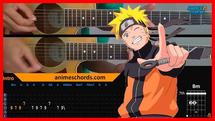 Naruto: Shippuden OP - Silhouette | Acoustic Guitar Lesson [Tutorial + TAB + CHORDS]