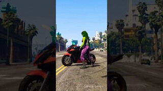 Angry Hulk And She Hulk Fight Against Green Monster 😱#shorts #gta5