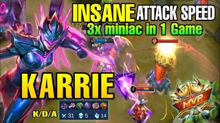 🔴 CRAZY ATTACK SPEED | 3X MINIAC GAMEPLAY MVP 2021 - KARRIE NG MUNDO - MLBB