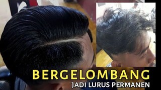 cara meluruskan rambut bergelombang, secara permanen