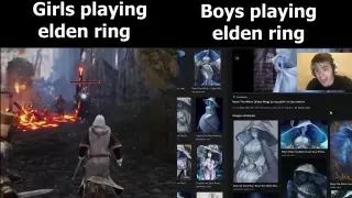 grils vs boys (playing elden ring)