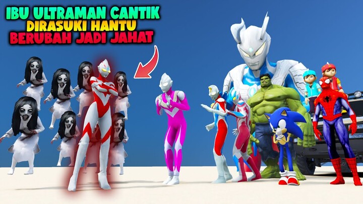 IBU ULTRAMAN CANTIK DIRASUKI SETAN MENGHAJAR ULTRAMAN DYNA, SPIDERMAN & IRON MAN - GTA 5 ULTRAMAN