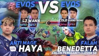 CIVIL WAR EVOS VS EVOS LAWAN TEAM SENDIRI ANTIMAGE 1 LANE VS FALAH CALON PENGGANTI CLOVER MPL S8