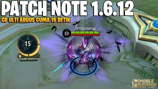 ALL MM DI BUFF, ARGUS BUFF,HAYABUSA BUFF, KAGURA NERF - PATCH NOTE 1.6.12 MOBILE LEGENDS