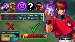 THIS IS HOW YOU PLAY DYRROTH IN LATE GAME🔥| MYTHIC RANK TOP 1 GLOBAL DYRROTH 1 SHOT BUILD - MLBB