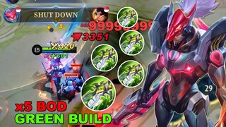 SABER Devastating Green Build | ALL " BOD " PURE DAMAGE CHALLENGE | MLBB