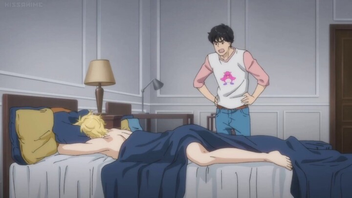 Eiji the wife waking up his husband Ash ♥