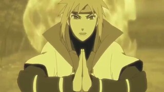 Naruto memamerkan Minato kepada Kyuubi, Kyuubi : Dialah orang yang memisahkan dan menyegelku