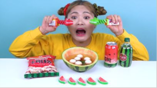 ASMR MUKBANG ăn các loại thạch dưa hấu#amthuc #monngon