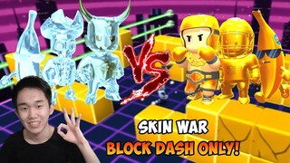 PERANG ANTARA SKIN EMAS DAN BERLIAN DIMULAI! MABAR BLOCK DASH ONLY!! - STUMBLE GUYS