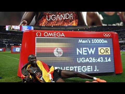 World Record Holder Joshua Cheptegei  Wins the Mens 10,000M at the Paris 2024 to set an Olympic Rec