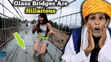 Villagers React To Glass bridge funny moments ! Tribal People React People To glass bridge