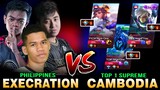 Almost Got Comeback! Execration PH  vs. Top 1 Supreme of Cambodia in Rank ~ Mobile Legends