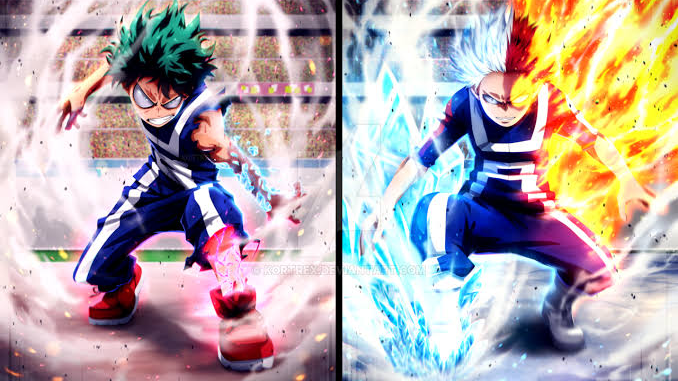 Midoriya vs Todoroki: Hero Academia Fights